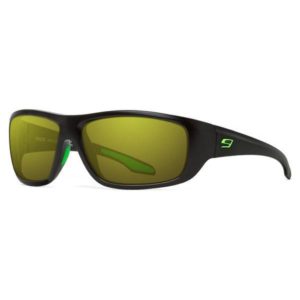 Nines Polarized + NIRTECH Sunglasses | Apache | Performance Fishing Eyewear Polarized Poly-Carbonate / Matte Black / Amber Brown Lens Green Mirror